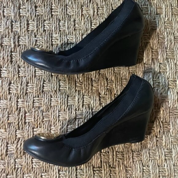 Tory Burch Caroline 2 wedge ballet on black nappa - Picture 5 of 8